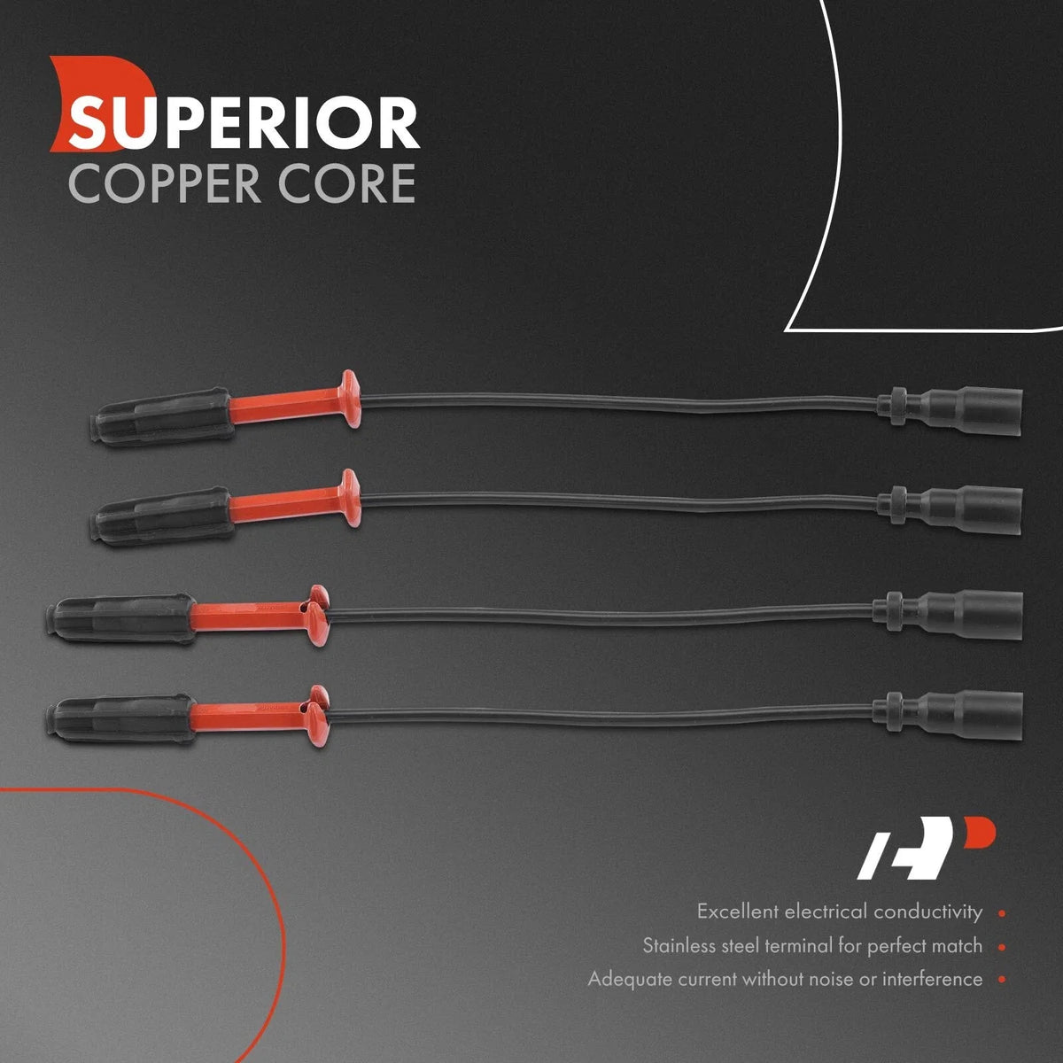Set of 4 Spark Plug Wire Sets for Benz C220 (1994–1996)