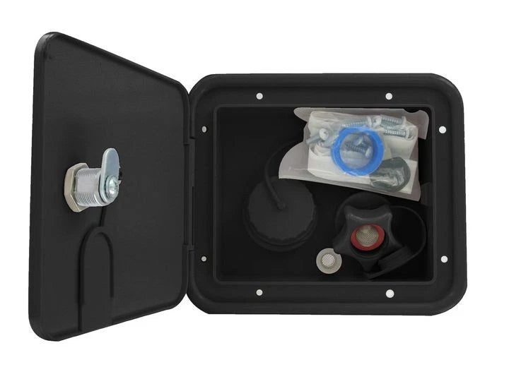 Valterra A01-2000BKVP Black Locking RV Water Fill Hatch for RV