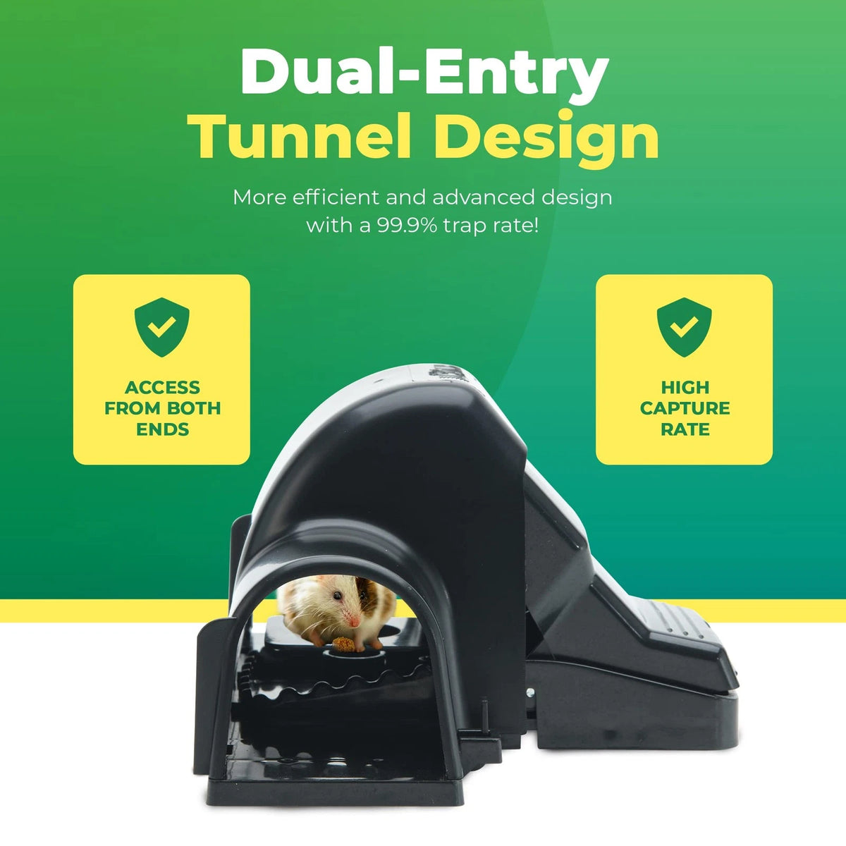 2X Rat Traps Indoor Outdoor Dual-Entry Large Trap Pack of 2, Black