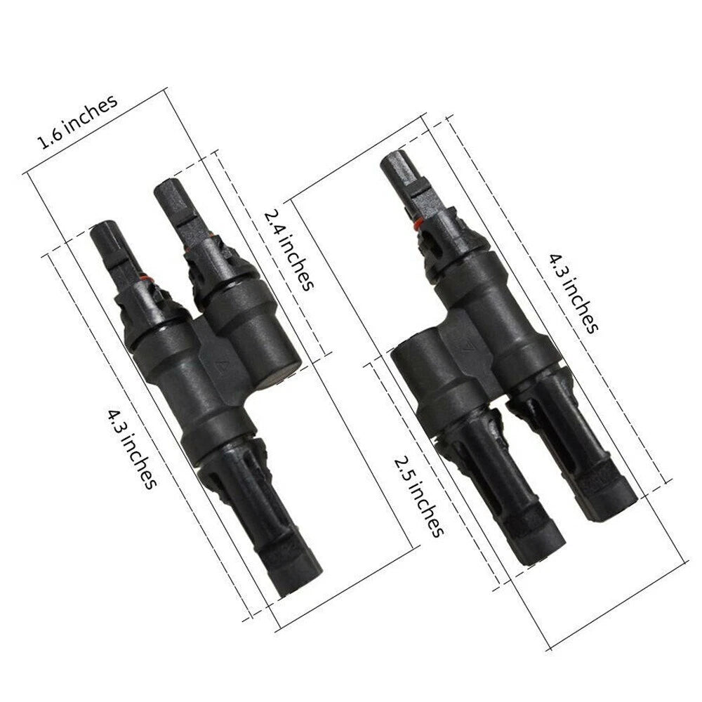 15 Pairs T Branch Connectors for Solar Panels Cable Splitter Coupler