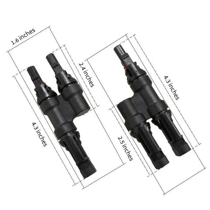 15 Pairs T Branch Connectors for Solar Panels Cable Splitter Coupler