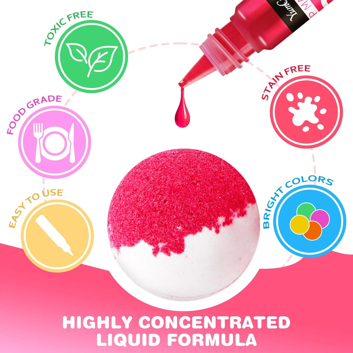 20 Colors Soap Dye for Bath Bombs (Skin Safe)