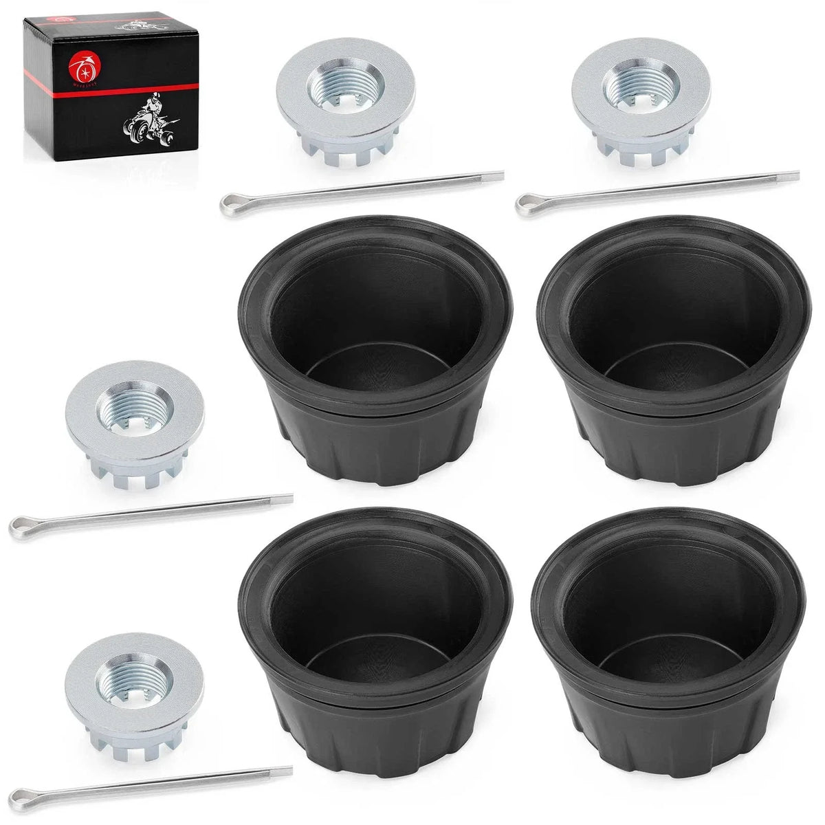 Set of 4 Wheel Center Caps & Nuts for Honda Fourtrax TRX 200 300 (1990–2000)