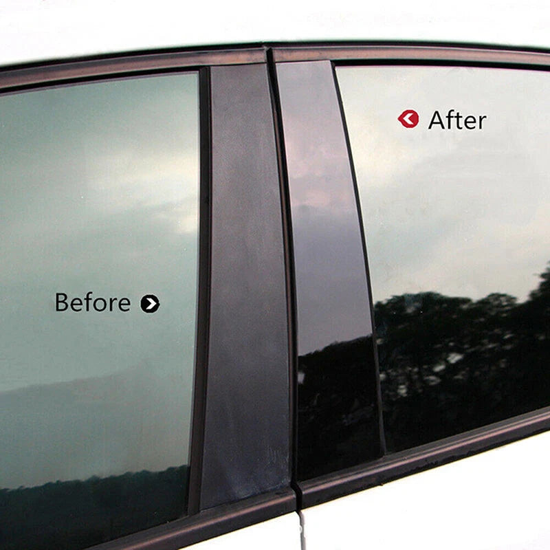 Black Pillar Posts Door Cover Window Trim for Toyota Innova (2016–2022)