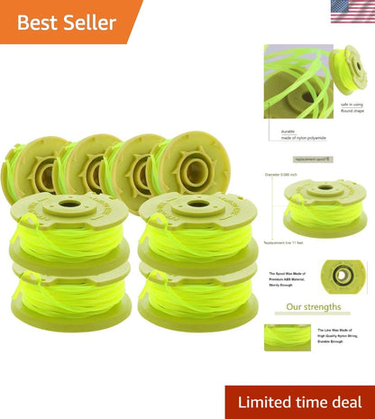 Set of 8 Auto-Feed Trimmer Line for Ryobi 0.080” x 11ft