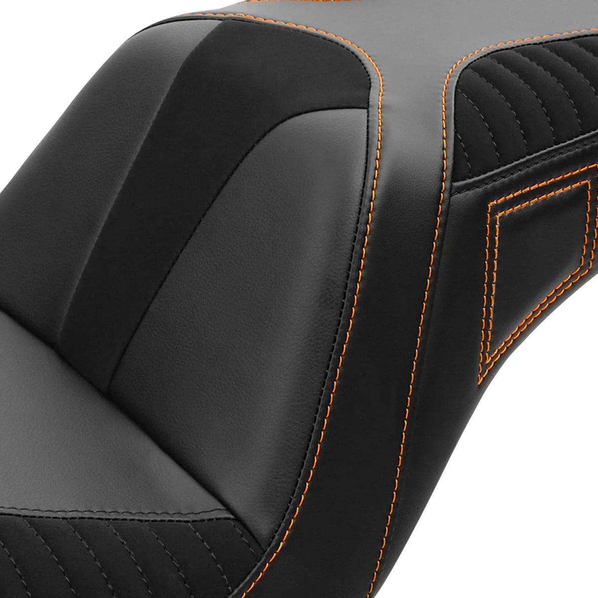 Black Brown Rider Passenger Seat for Harley Dyna Low Rider FXDL (2006-2017)