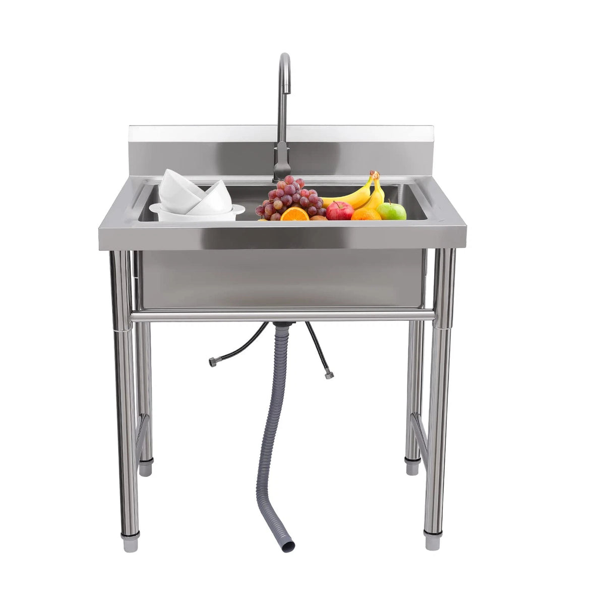 Stainless Steel Utility Sink for Commercial Use with Faucet