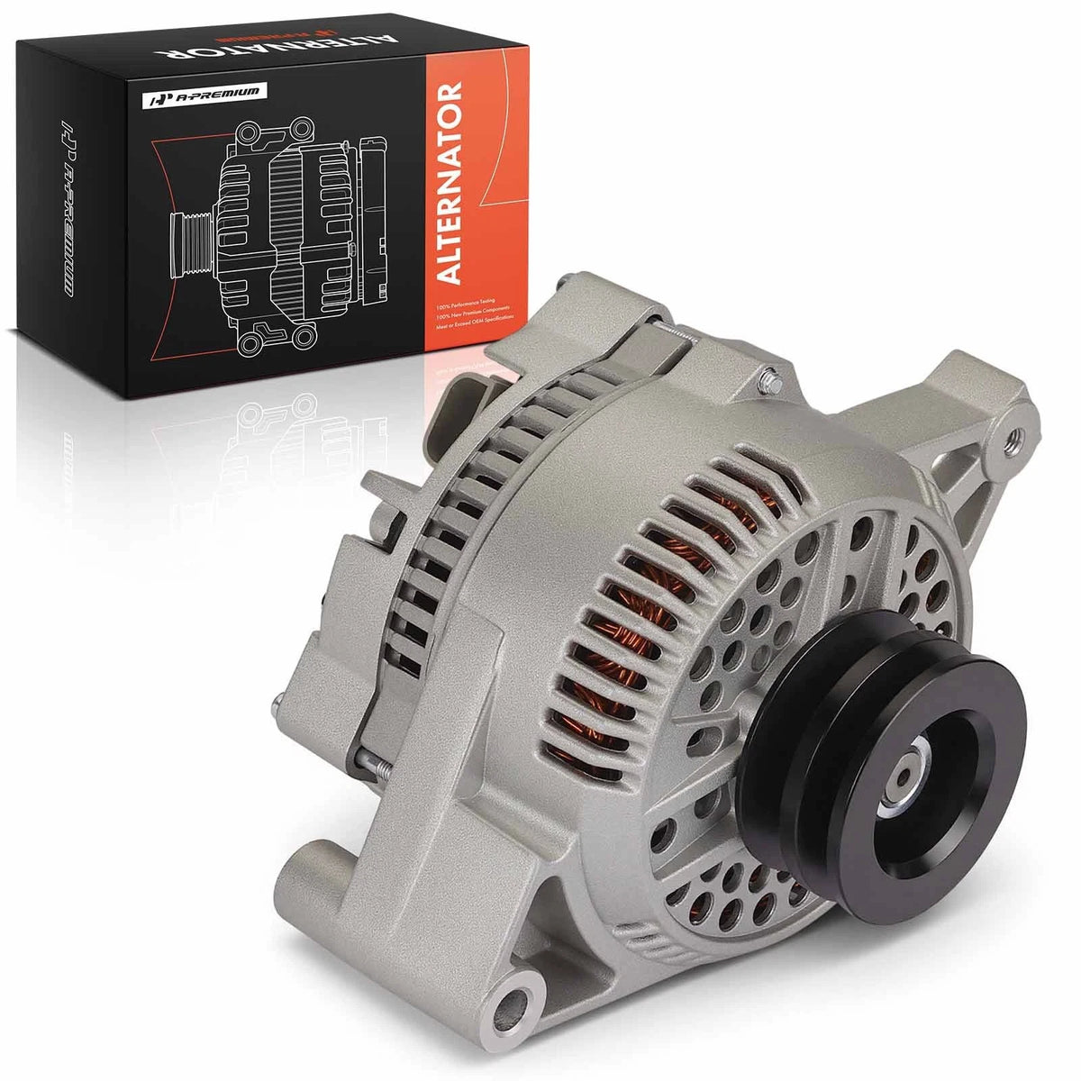 Alternator for Ford E-350 Econoline Club Wagon (1992) 130A CW 2-Groove 7756, 112924, 112925, F2UU10300DC