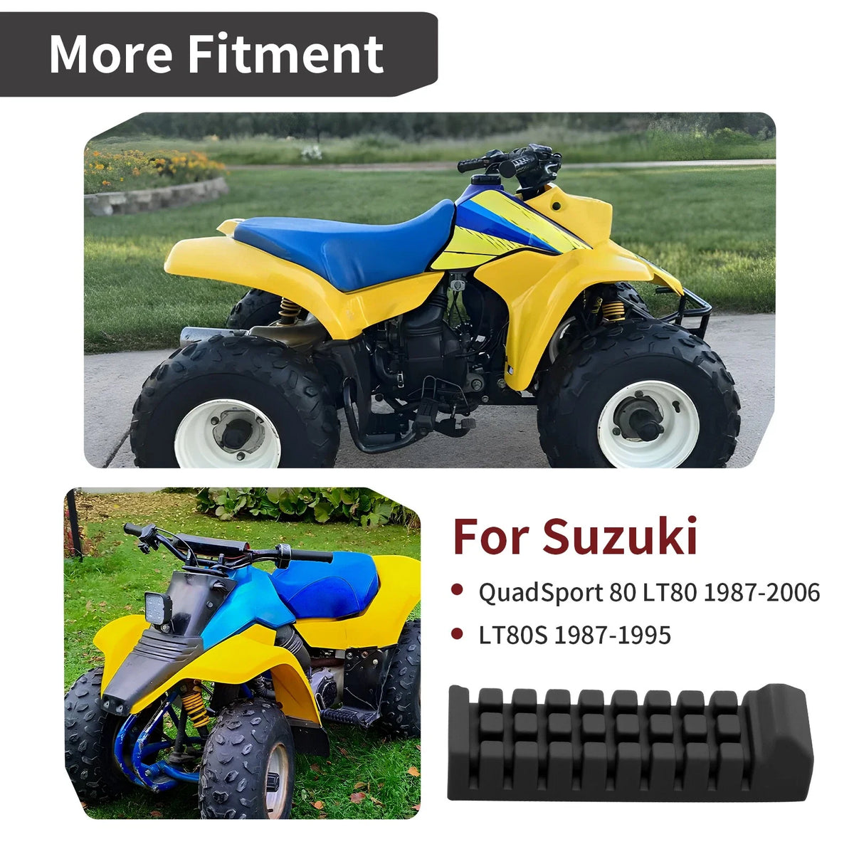 Rubber Foot Peg Rest for Suzuki QuadSport LT80 (1987–2006)