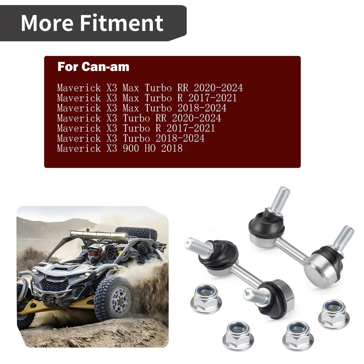 Front Stabilizer Bar End Links for Can-Am Maverick X3/X3 Max R Turbo (2017–2021)