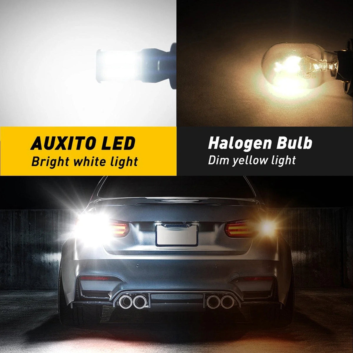 Set of 4 P21W 1156 LED White Reverse Light Bulbs for EV (Error Canbus Free)
