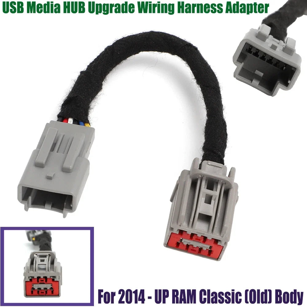 CarPlay USB Media Center Hub Upgrade Wiring Harness Adapter for RAM Classic (2014–Present)