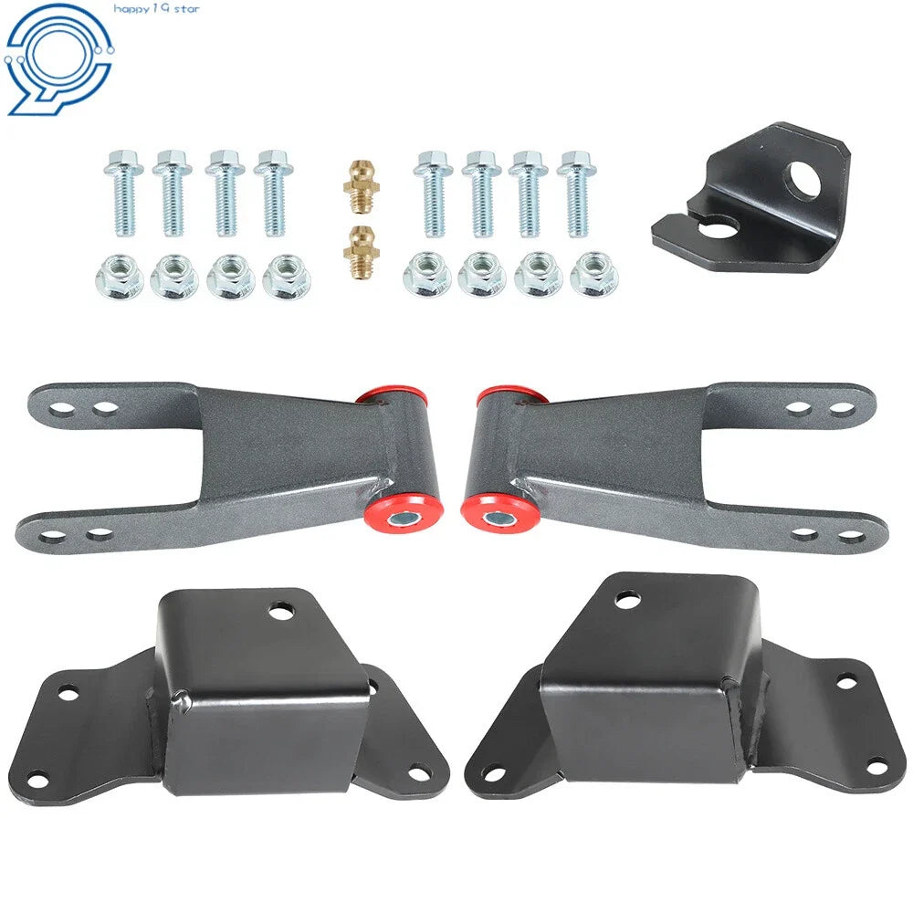 Rear Drop Kit Shackles & Hangers for Chevy GMC 1500 C15 K15 (1988–1998)