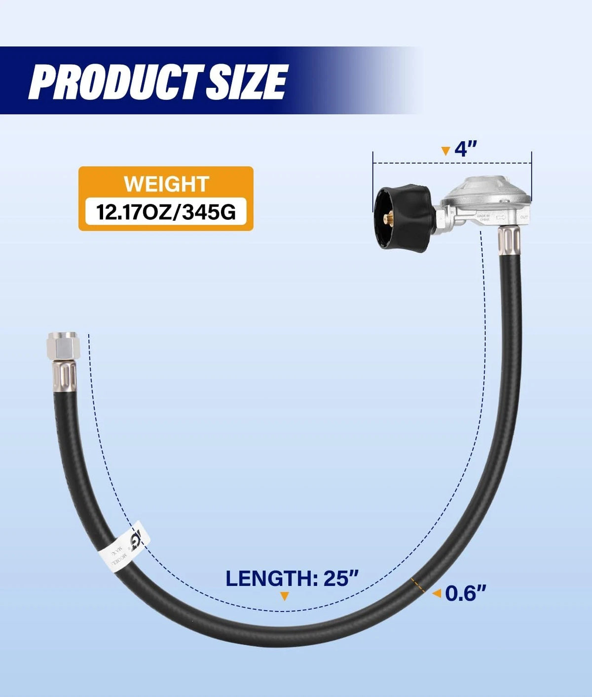 25in Hose and Regulator Kit for Weber Grill (Camping, BBQ, Patio)