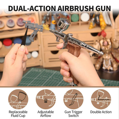 Airbrush Kit for Automotive Painting (0.3mm/0.5mm/0.8mm Needles)