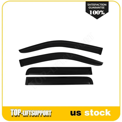 Set of 4 Wavy UV Window Visor Vent Shades for Nissan Frontier Crew Cab