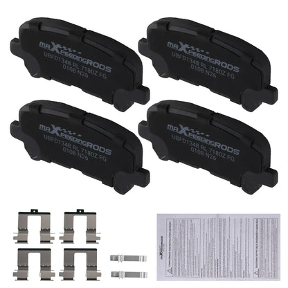 Set of 4 Rear Ceramic Brake Pads for Acura MDX (2007–2013), ZDX (2010–2013), Honda Pilot (2009–2015)