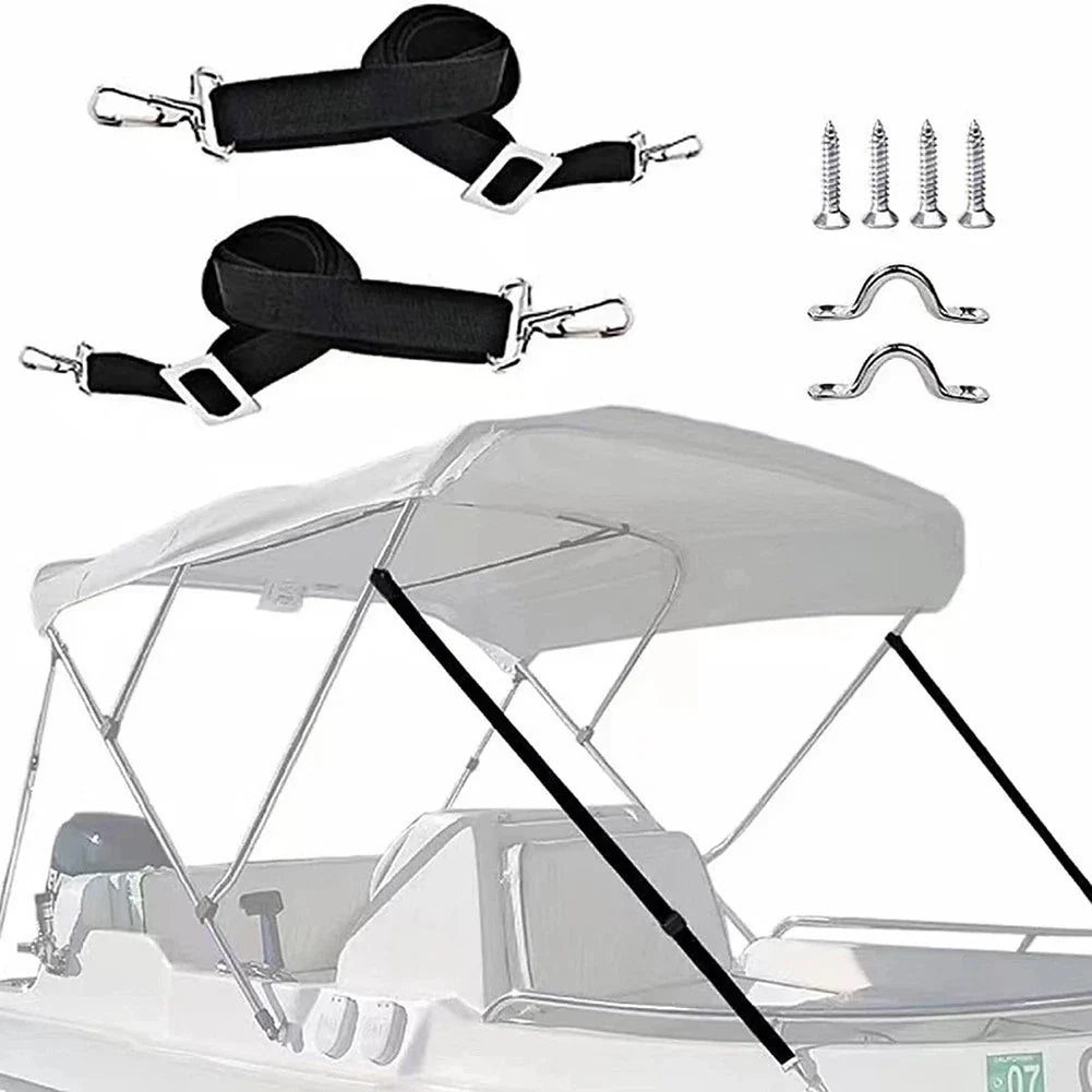 2 Adjustable Nylon Straps for Bimini Top with Stainless Steel Fasteners