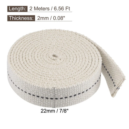 2X Oil Lamp Wick Cotton 7/8 Inch Flat Wide 2 Meter for Automotive Use