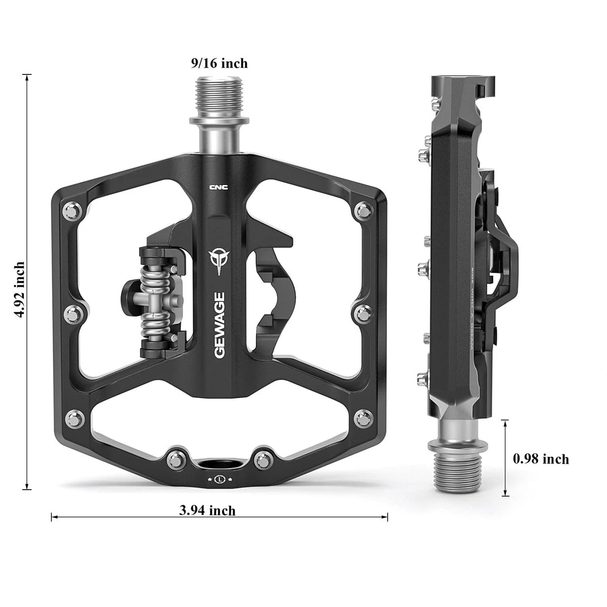 Dual Function Pedals for Mountain Bike (Flat & Clipless)