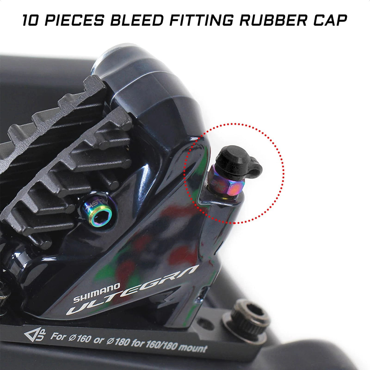 10X Bike Brake Bleeder Rubber Cap 19mm x 6.5mm, Black