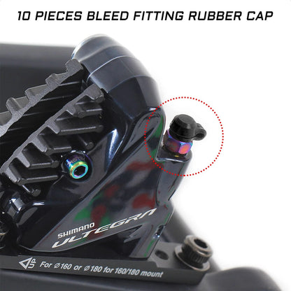 10X Bike Brake Bleeder Rubber Cap 19mm x 6.5mm, Black