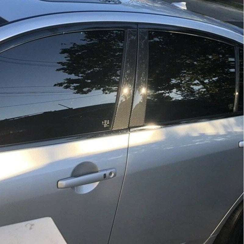 6X Carbon Fiber Exterior Pillar Posts Sticker for Hyundai Creta (2020–2023)