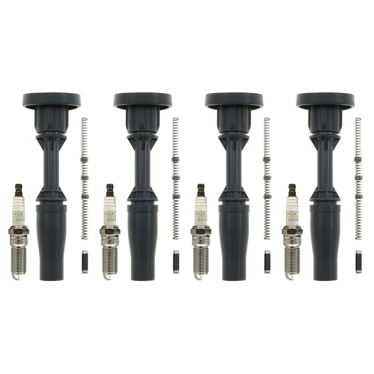 Set of 4 NGK G-Power Platinum Spark Plugs & Coil Boots for Colorado, Impala, Malibu