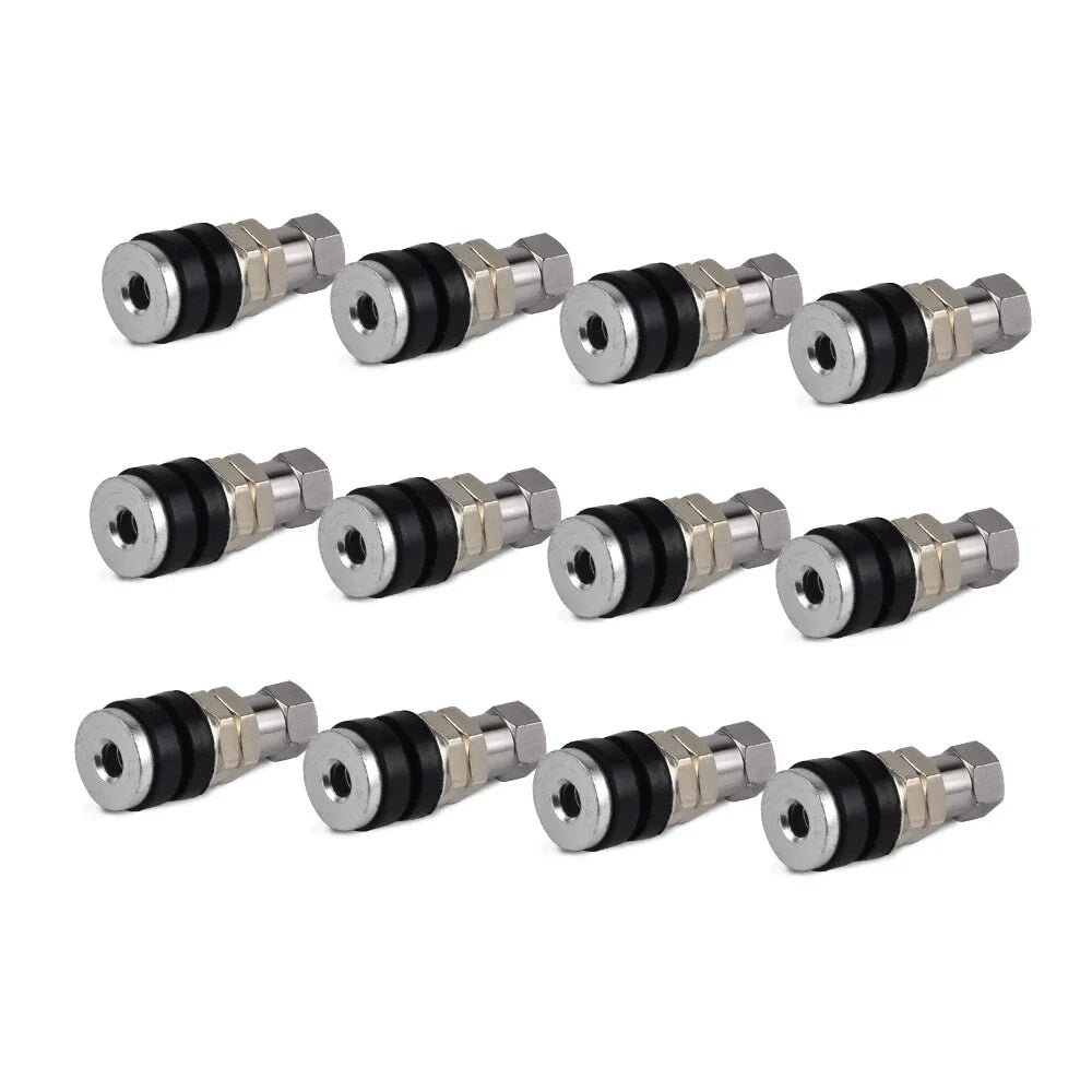 Set of 12 Chrome Tire Valve Stems for Go-karts, Hot Rods