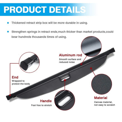 Retractable Cargo Cover for Mercedes GLE (2016–2019) & ML350 (2012–2015)