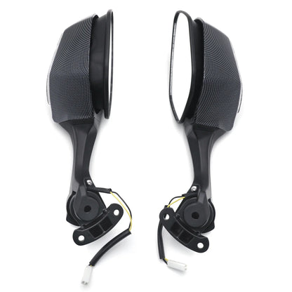 Round-eye LED Rearview Mirrors with Turn Signal for Kawasaki Ninja ZX-10R (2016–2020)