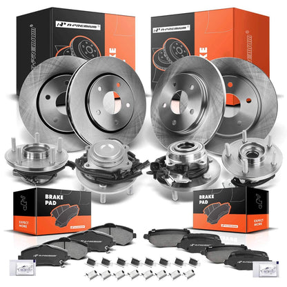 Set of 4 Disc Brake Rotors & Pads for Chrysler Ram (68003701A, R-53051, P-1273)