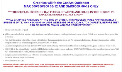 ATV Graphics Decal for CanAm Outlander Max 500/650/800 & XMR 800R (2006–2012)