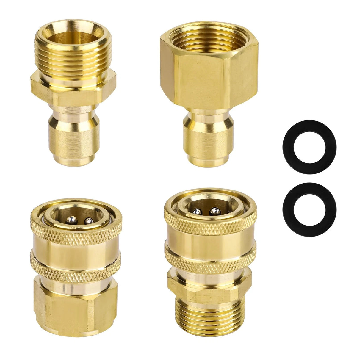 Set of 4 M22-14mm to 1/4in Pressure Washer Adapters for Power M