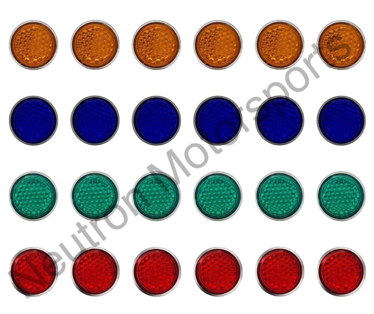 24 Assorted Mini Reflectors for Motorcycle Bike Trailer Boat