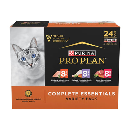 Pack of 24 Purina Pro Plan Complete Essentials Chicken & Turkey 3.5 oz