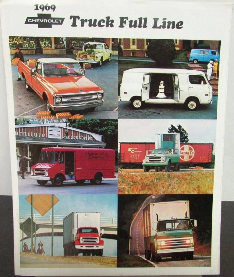 1969 Chevrolet Pickup Sport Chevy Van Light Med Heavy Duty Truck Folder