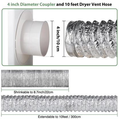 4 Inch Dryer Vent Hose Kit for Universal Applications (10 Feet)