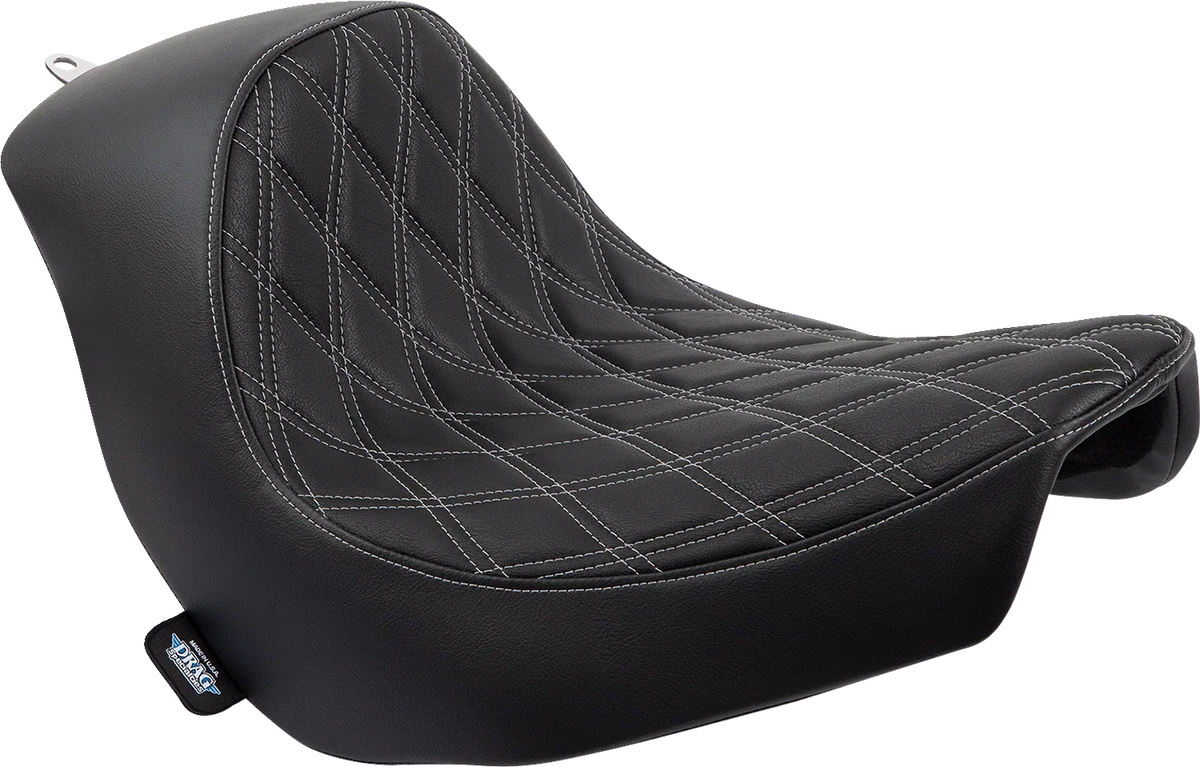 Solo Seat for Harley FL/FX (Drag Specialties, Double Diamond, Silver Stitching)