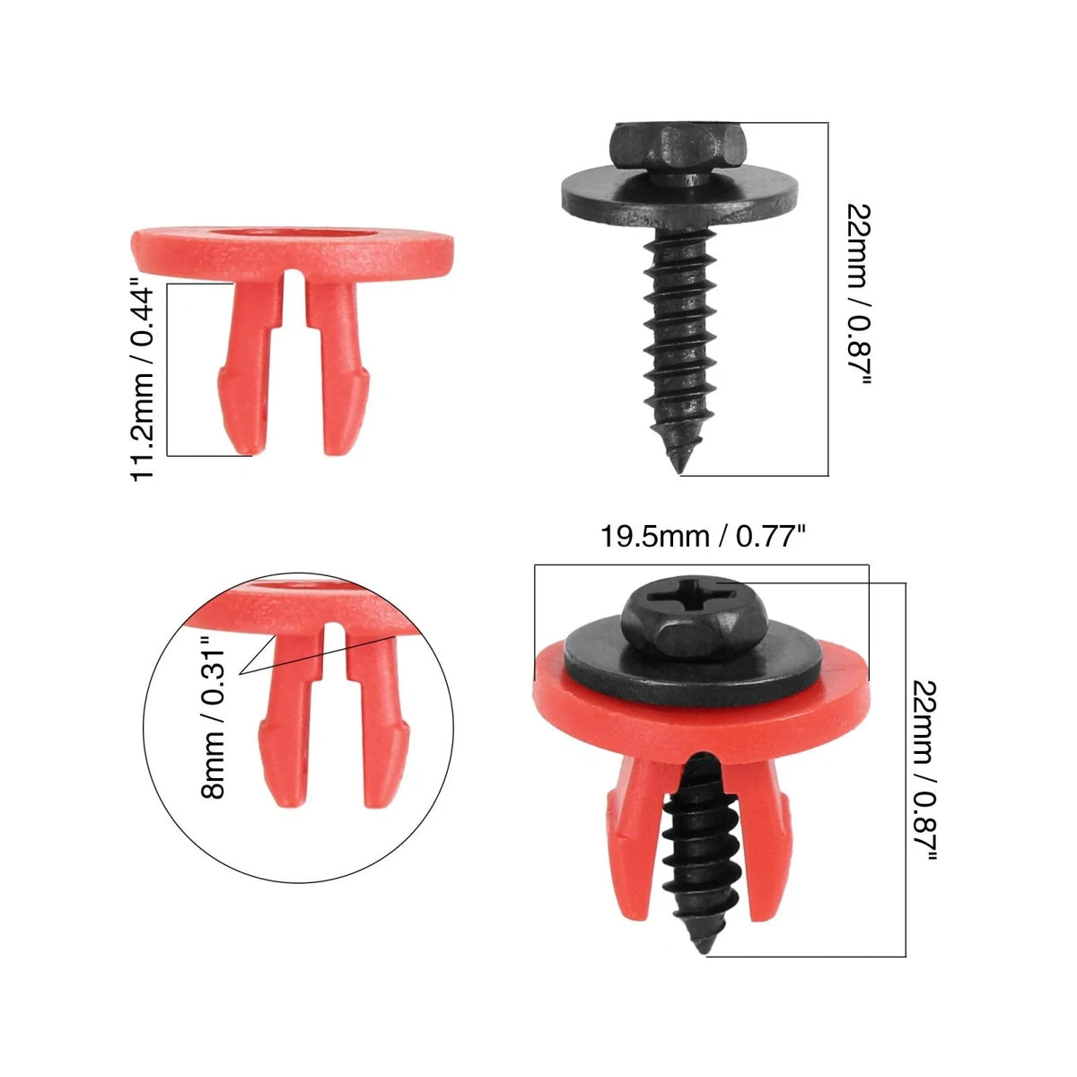 10pcs Engine Undertray Cover Fasteners for Ford Focus (2000–2018)