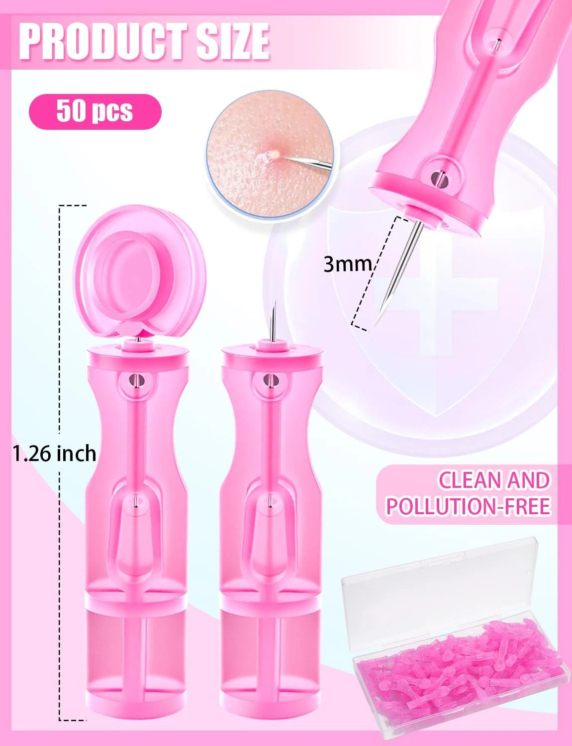 50 Pack Lancets for Facial Extraction