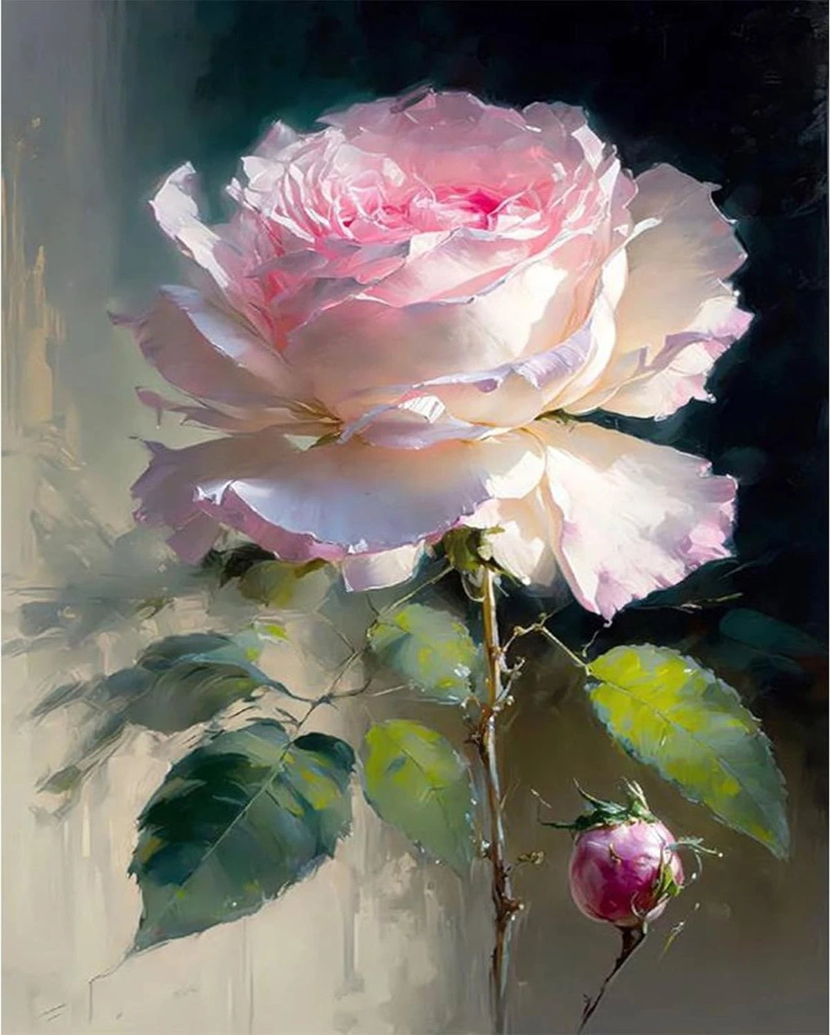 Rose Paint by Numbers for Adults - Flower Frameless (MT12365)