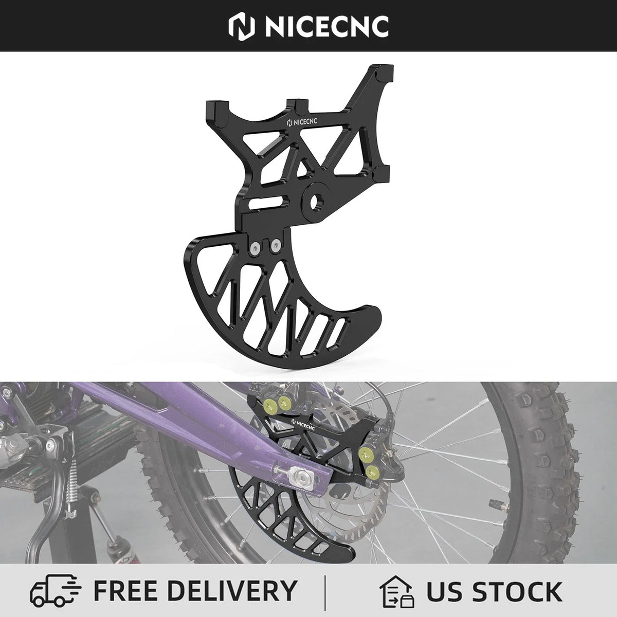 Rear Brake Disc Guard for Surron Light Bee S X L1E (Dual Caliper Mount)