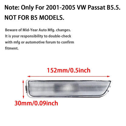 Set of 2 Clear Side Marker Lamps for VW Passat B5.5 (2001–2005)
