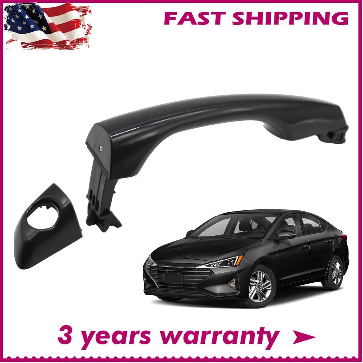 1pc Exterior Front Left Driver Door Handle for Hyundai Elantra (2017–2020) 82652-F2010, 82651-F2010