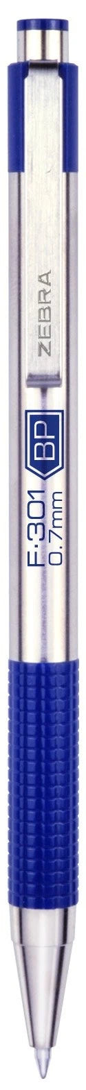 2X Zebra Pen F-301 Ballpoint Blue Ink Fine Point 0.7mm