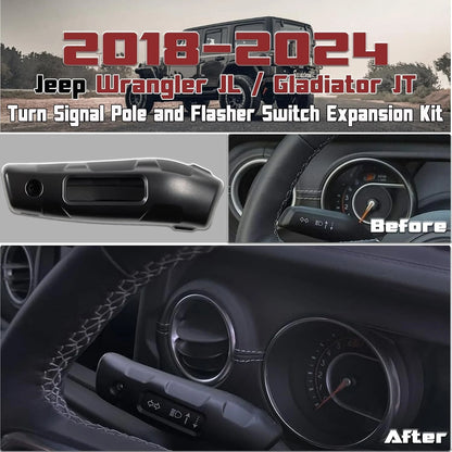 Turn Signal Pole & Flasher Switch Expansion Kit for Jeep Wrangler JL (2018–2024) - For00716