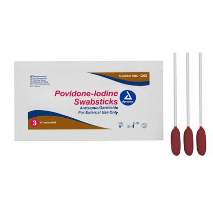 1 Count Povidone Iodine Swabsticks for Medical Use (Pack of 75)
