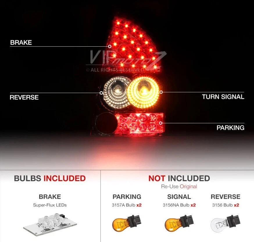 LED Red Tail Lights for Chrysler 300C (2005–2007) NTR6041R