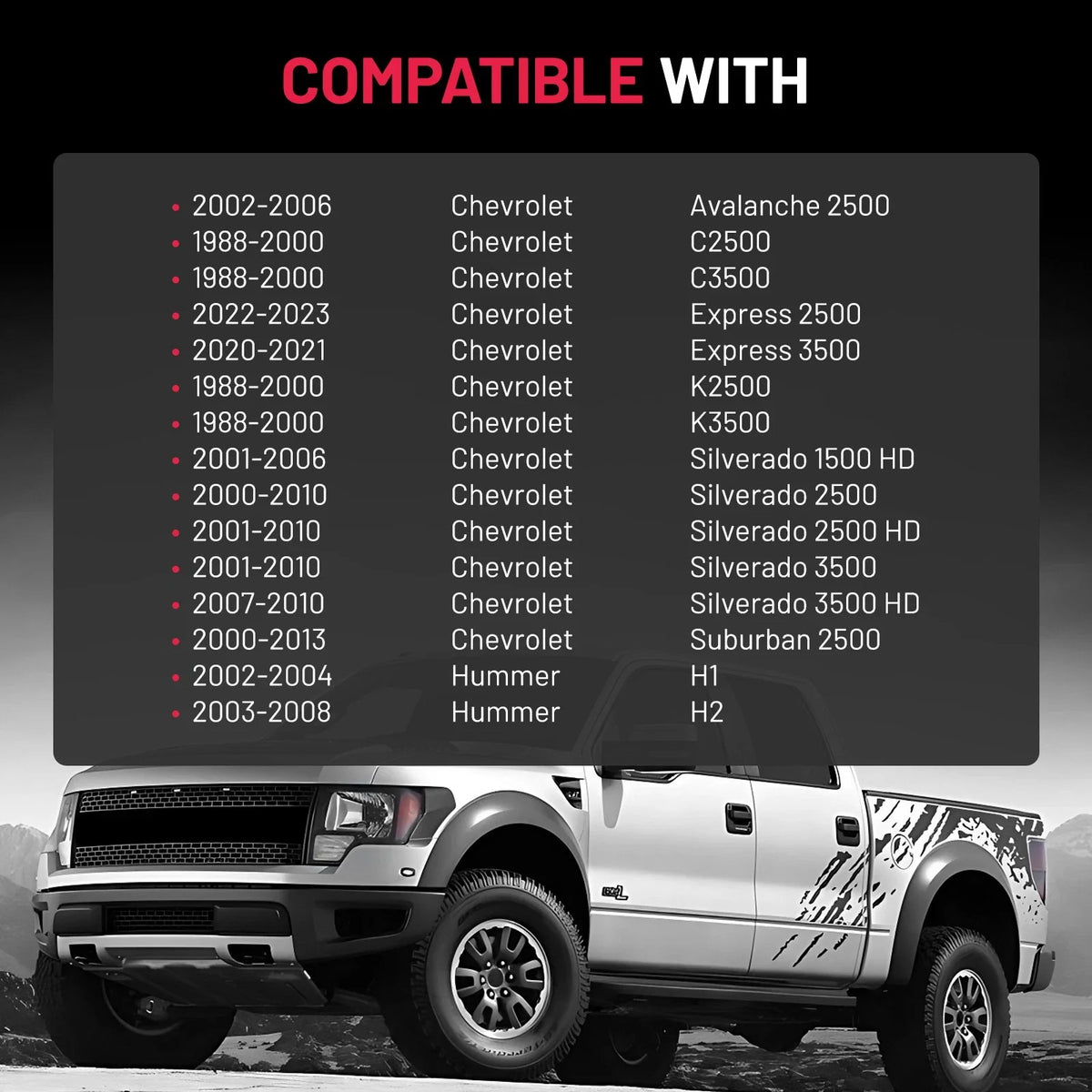 2 in Hubcentric Wheel Spacers for Chevy Silverado 3500 HD (2007–2010)
